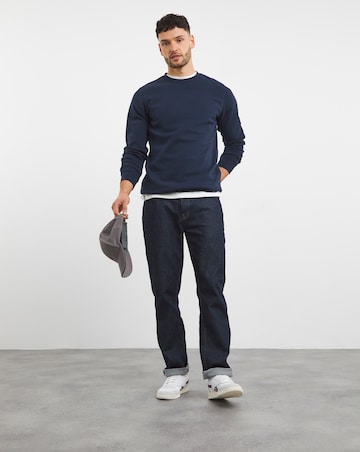 Navy Crew Neck Sweat Long