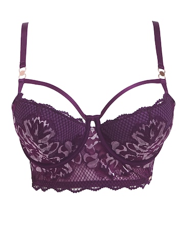 Figleaves Curve Amore Padded Balcony Bra B-F - Purple
