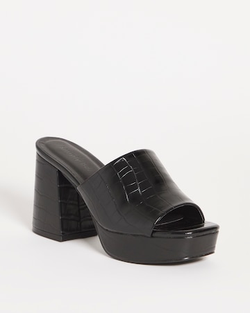 Parla Mule Heeled Platform Sandals - Extra Wide Fit (EEE)