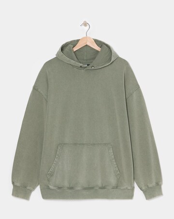 Acid Wash Oversized Hoodie- Khaki