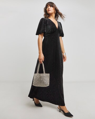 Twisted Wunder Sophia Maxi Glitter Velvet Dress