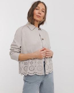 Pure Cotton Stone Broderie Jacket