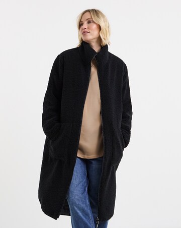 Navy Reversible Borg Quilted Coat