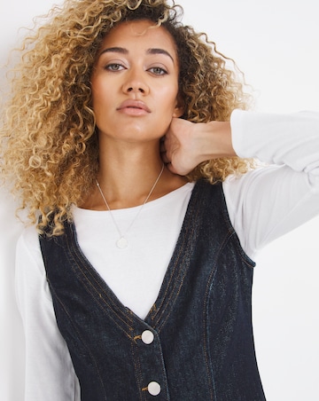 Dark Blue Smart Pinafore Dress