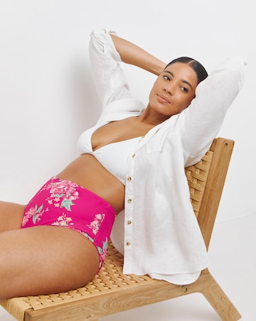 Ruche Side High Waist Bikini Briefs