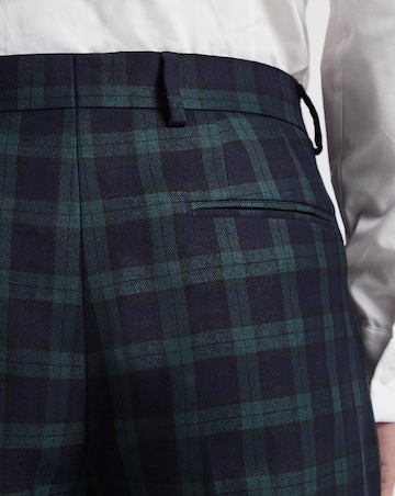 Tonal Tartan Check Suit Trousers