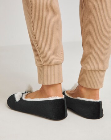 Cat Ballerina Slippers Wide E Fit Simply Comfort