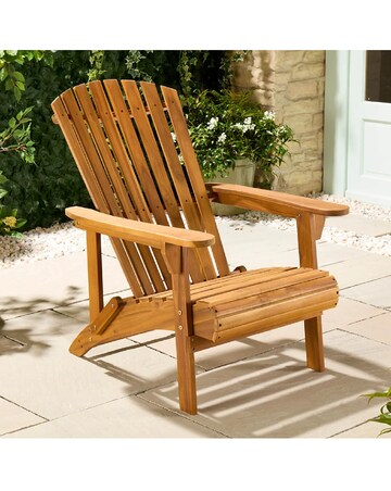 VonHaus Hudson Wooden Adirondack Garden Lounge Chair