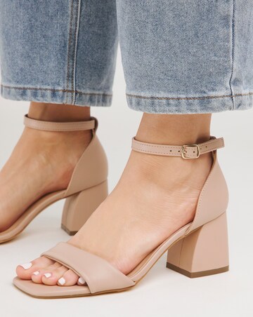 Rimona Barely There Block Heeled Sandals - Extra Wide Fit (EEE)