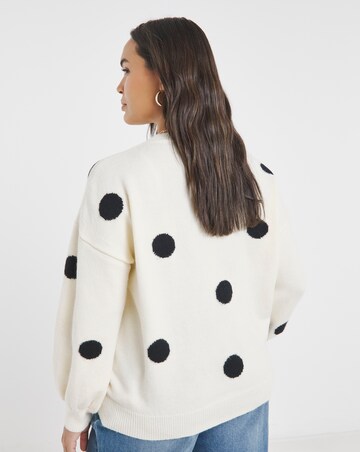 Cream And Black Spot Jumper