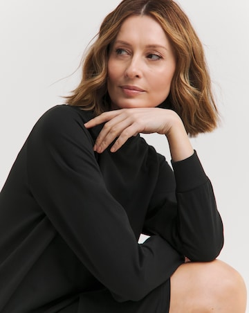 Black Crew Neck Sweat Dress