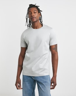 Premium Mercerised Supima Cotton T-Shirt Long Length- Steel Grey