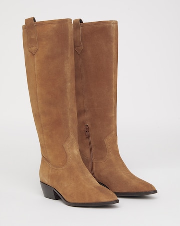 Bonnie Knee High Suede Western Boots - Extra Wide Fit (EEE) & Curvy Calf