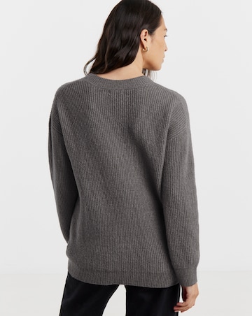 Charcoal V Neck Jumper