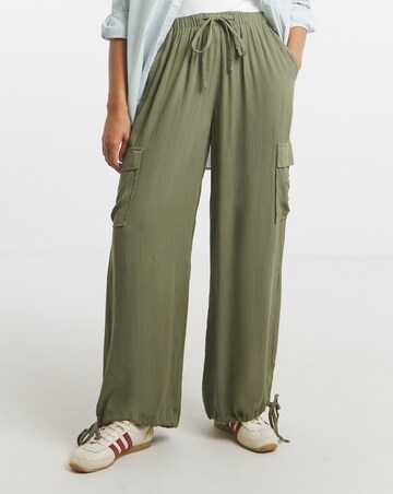 Simply Be Khaki Crinkle Utility Trousers