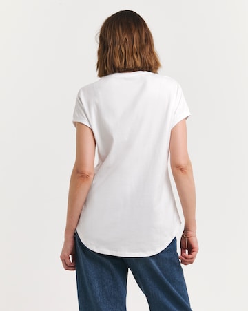 White Relaxed Short Sleeve Longline Top
