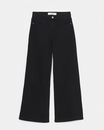 Black Cosy Finish Wide Leg Jeans