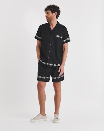Folio Embroidered Linen Mix Shirt