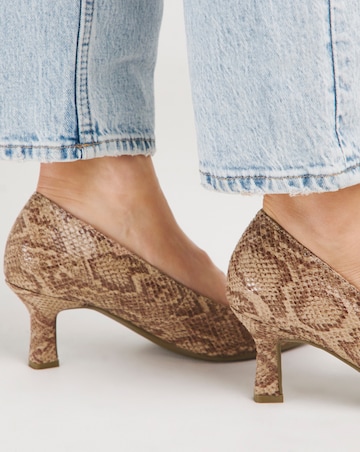 Kayla Flexi Sole Kitten Heel Court Shoe - Extra Wide Fit (EEE)