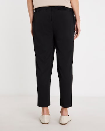 Black Tailored Jersey Tapered Trousers