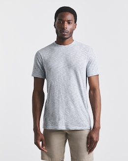 Union Textured Stripe T-Shirt- Indigo/ White