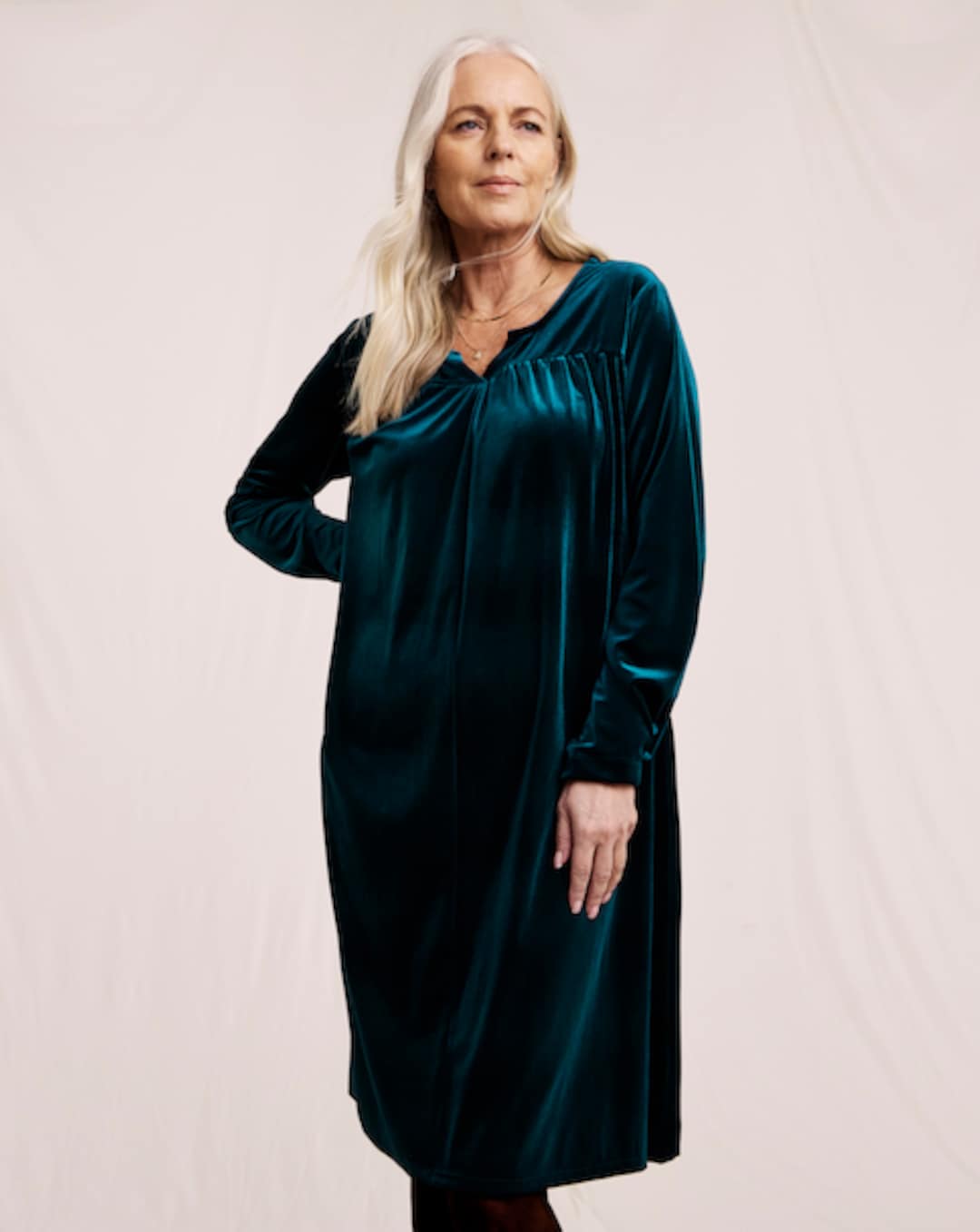 evening shift dress with sleeves Flared Sleeve Shift Dress-Multi, Orchid Canopy main image 1