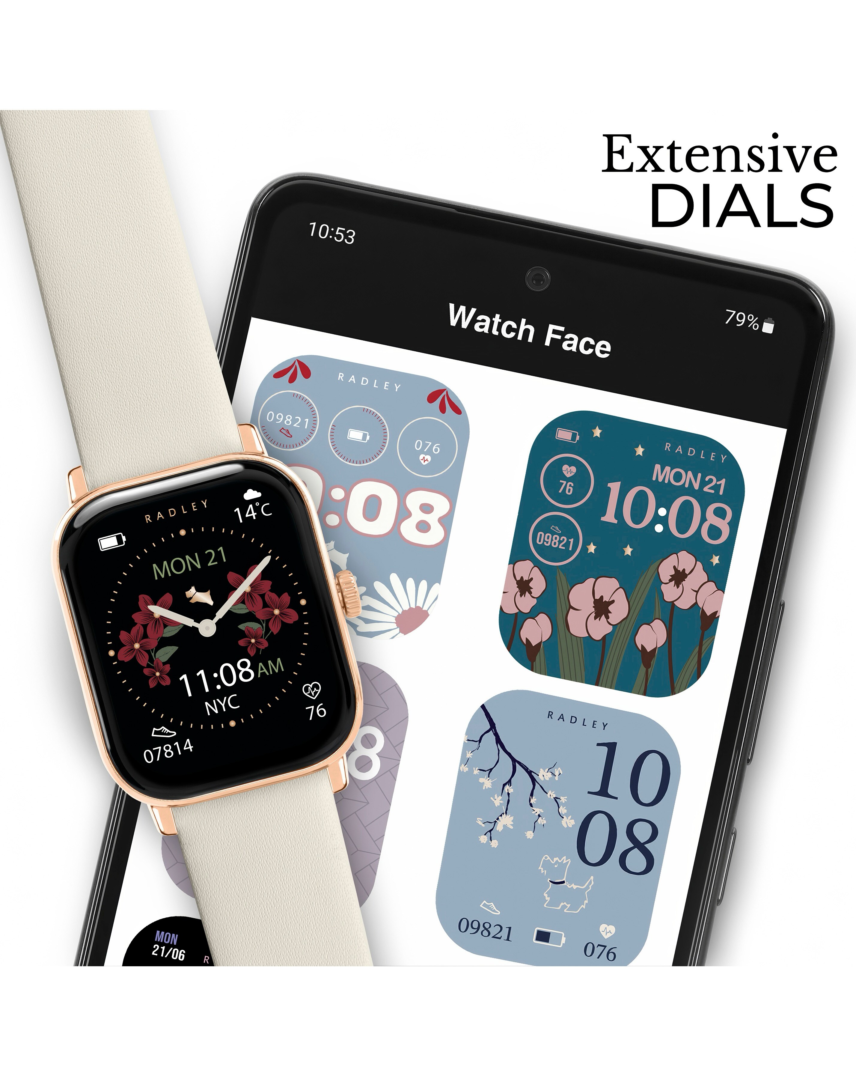 Radley Series 56 Dual Strap Smart Watch - Salt Leather/Ink