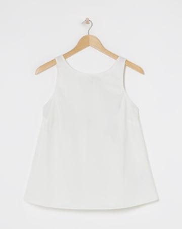 Simply Be White Bow Back Poplin Top