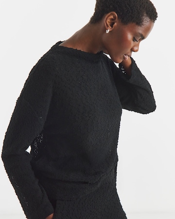 Boucle Slash Neck Slouch Top