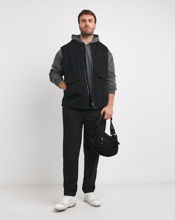 Navy Borg Lined Gilet