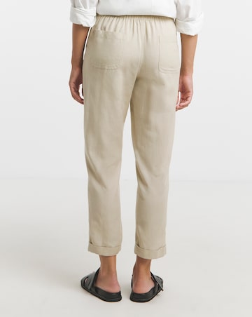 Simply Be Stone Easy Care Linen Mix Tapered Trouser