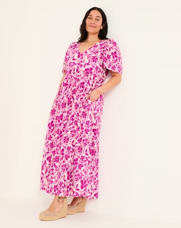 Fatface Copper &amp; Black Marlow Flute Sleeve Dress