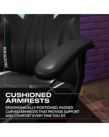 X Rocker Tempest Ergonomic PC Gaming Chair with LED Lights - RGB Black
