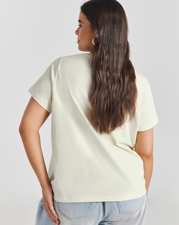 Simply Be Ecru Bow Cut Out T-Shirt