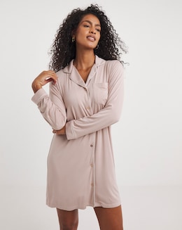 Figleaves Camelia Modal Button Down Night Shirt