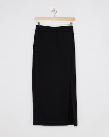 Simply Be Black Ponte Wrap Midaxi Skirt