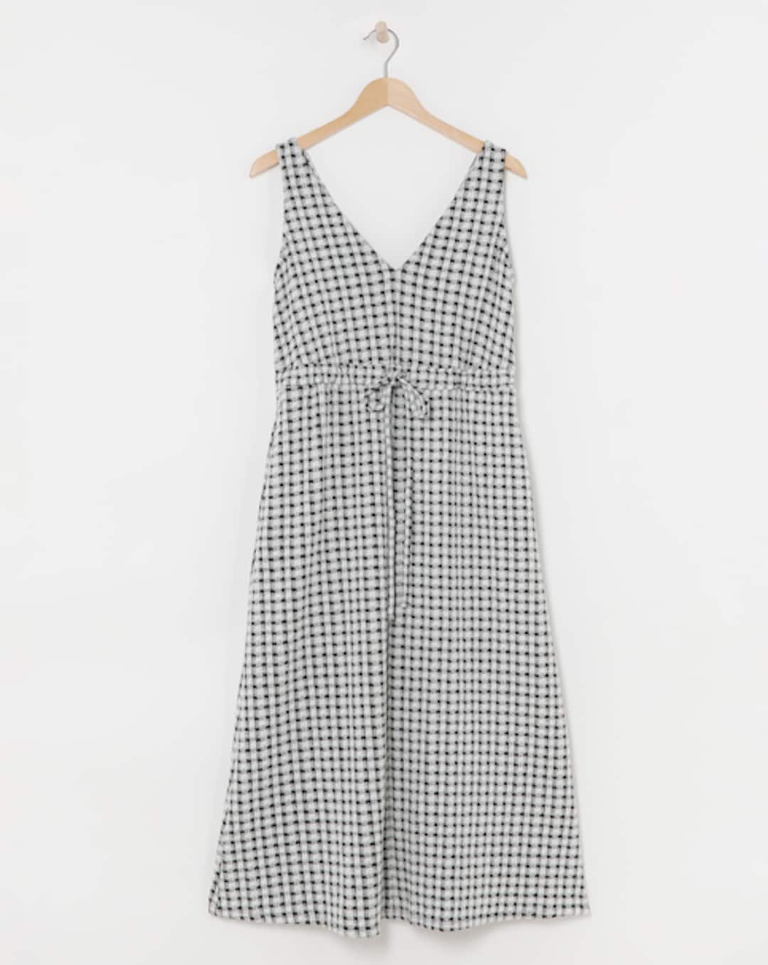 white midi dress thick straps Ruffled Midi Dress With Thick Straps