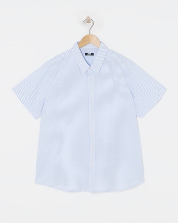 Short Sleeve Stripe Oxford Shirt