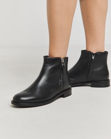 Lucinda Leather Side Zip Boot Wide E Fit
