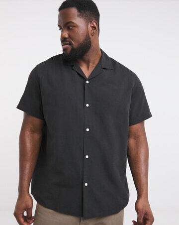 Jack & Jones Breeze Linen Blend Resort Shirt - Black