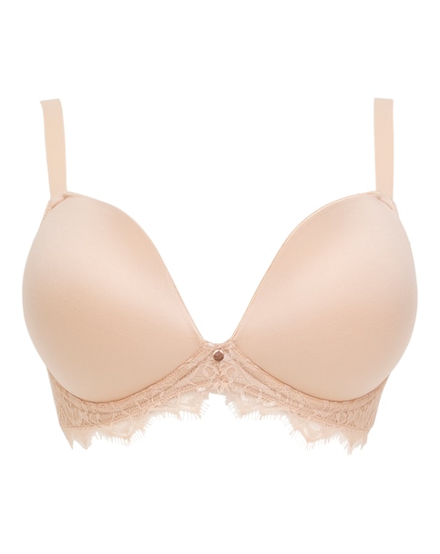 Figleaves  Smoothing Non Wired Bra With Lace Detail B-G - Latte