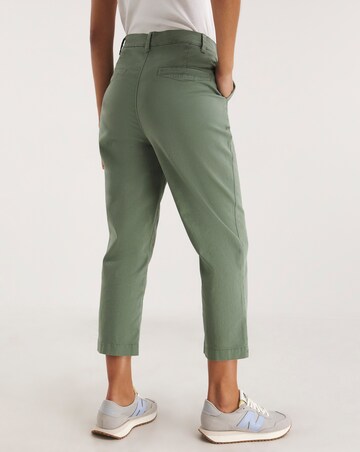 Khaki Stretch Chino Cropped Trousers