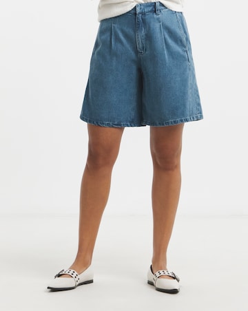 Simply Be Mid Blue Denim Lyocell Bermuda Shorts