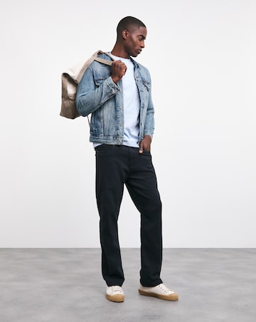 Navy Loose Fit Stretch Gabardine Jeans