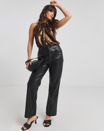 Simply Be Shimmer Satin Halterneck Blouse