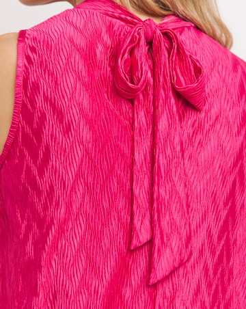 Pink Halter Neck Pleated Top