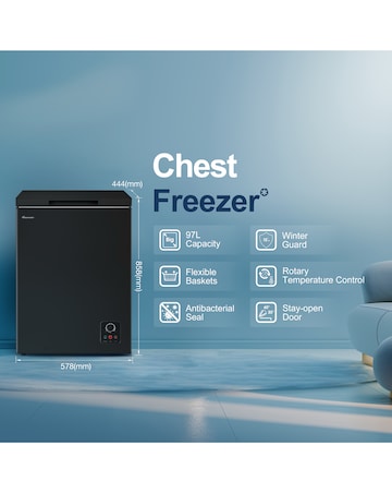 Fridgemaster MCF100EB 97L Freestanding Chest Freezer - Black - E Rated