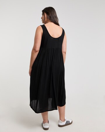 Simply Be Black Crinkle Midi Sundress