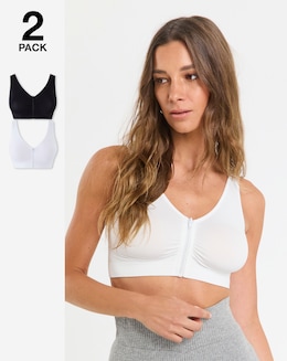 Naturally Close (2 Pack)  Zip Front Fastening Comfort Tops (Fits Up To D)