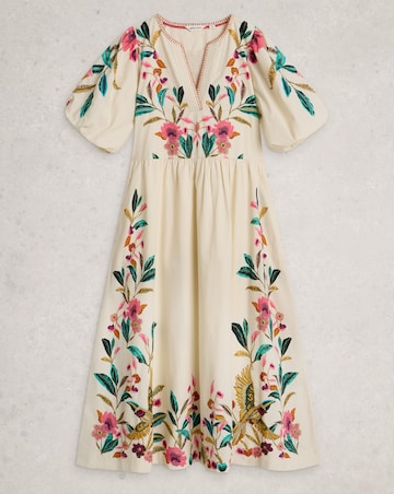 White Stuff Maeve Embroidered Midi Dress